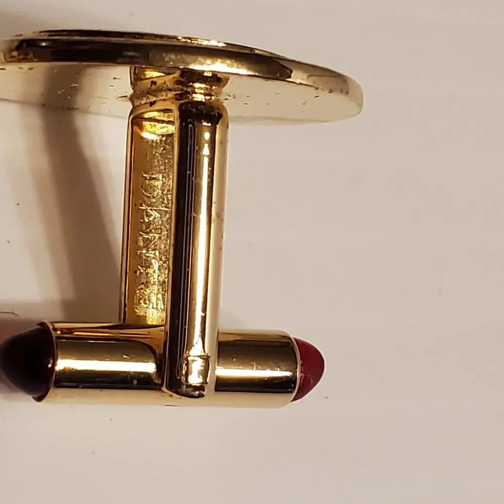 Royale Gold tone Renaissance oval CUFFLINKS new in the box